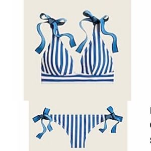 J. Crew cabana stripe bikini set size medium